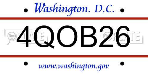 4QOB26 District Of Columbia License Plate