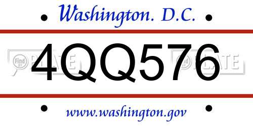 4QQ576 District Of Columbia License Plate