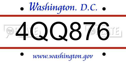 4QQ876 District Of Columbia License Plate