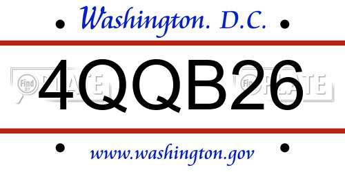 4QQB26 District Of Columbia License Plate