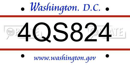 4QS824 District Of Columbia License Plate
