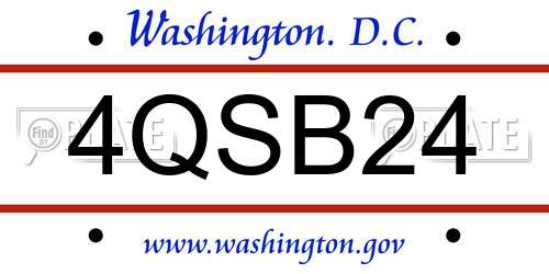 4QSB24 District Of Columbia License Plate
