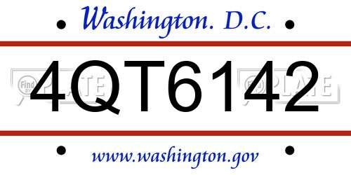 4QT6142 District Of Columbia License Plate
