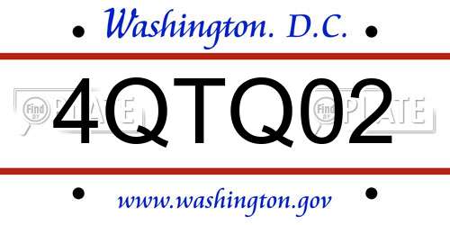 4QTQ02 District Of Columbia License Plate
