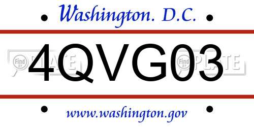 4QVG03 District Of Columbia License Plate