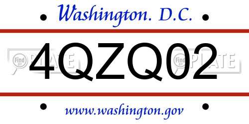 4QZQ02 District Of Columbia License Plate