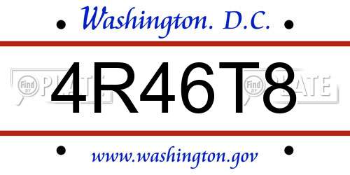 4R46T8 District Of Columbia License Plate