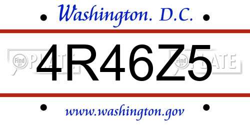 4R46Z5 District Of Columbia License Plate