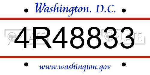 4R48833 District Of Columbia License Plate