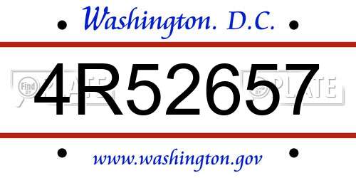 4R52657 District Of Columbia License Plate