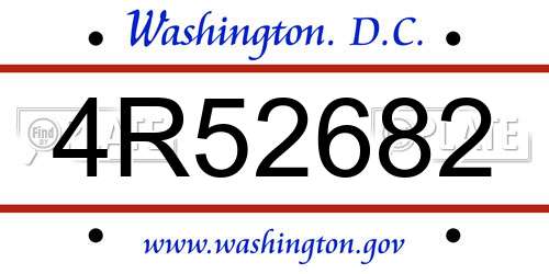 4R52682 District Of Columbia License Plate