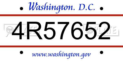 4R57652 District Of Columbia License Plate