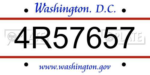 4R57657 District Of Columbia License Plate