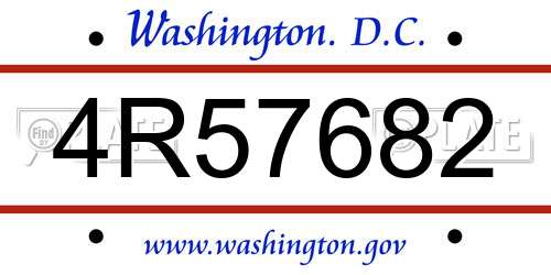 4R57682 District Of Columbia License Plate