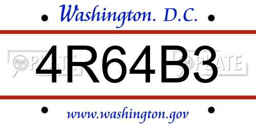4R64B3 District Of Columbia License Plate