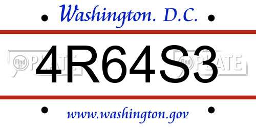 4R64S3 District Of Columbia License Plate