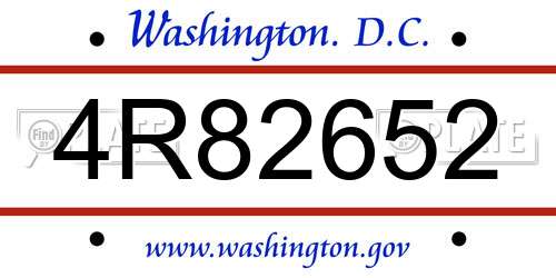 4R82652 District Of Columbia License Plate