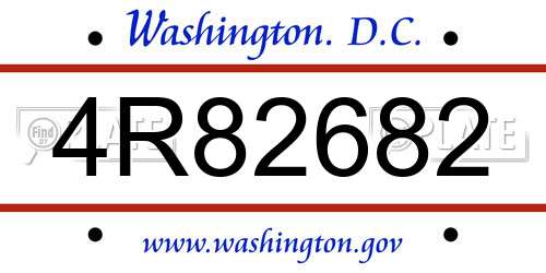 4R82682 District Of Columbia License Plate