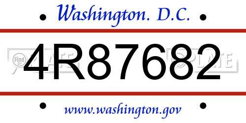 4R87682 District Of Columbia License Plate