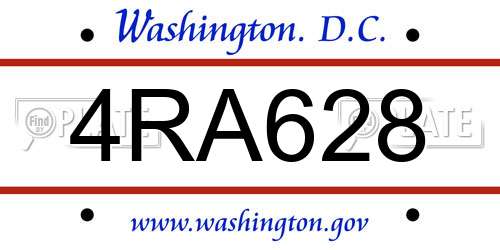 4RA628 District Of Columbia License Plate