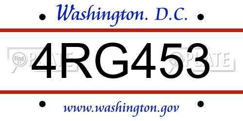 4RG453 District Of Columbia License Plate