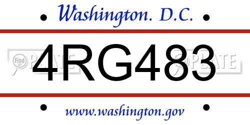 4RG483 District Of Columbia License Plate