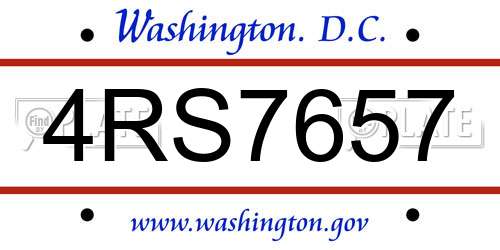 4RS7657 District Of Columbia License Plate