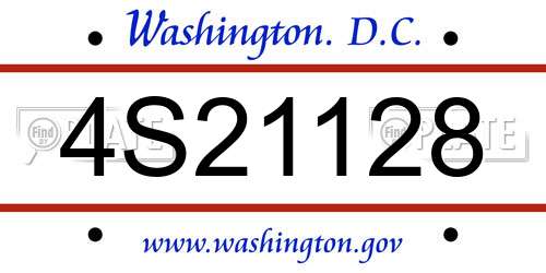 4S21128 District Of Columbia License Plate