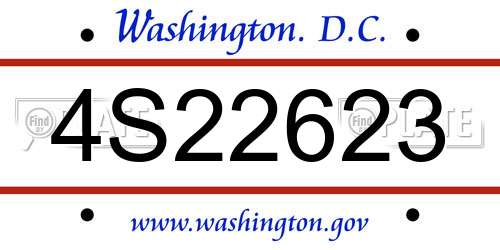 4S22623 District Of Columbia License Plate