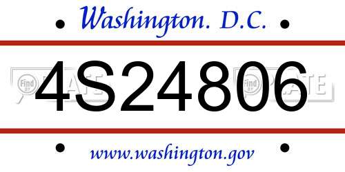 4S24806 District Of Columbia License Plate