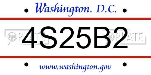 4S25B2 District Of Columbia License Plate