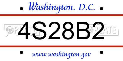 4S28B2 District Of Columbia License Plate