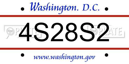 4S28S2 District Of Columbia License Plate