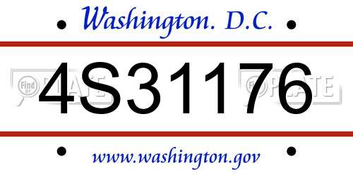 4S31176 District Of Columbia License Plate