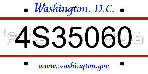 4S35060 District Of Columbia License Plate