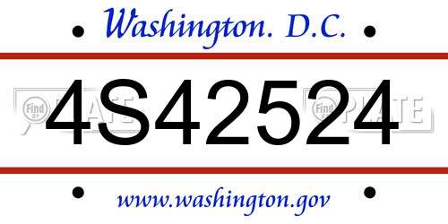 4S42524 District Of Columbia License Plate