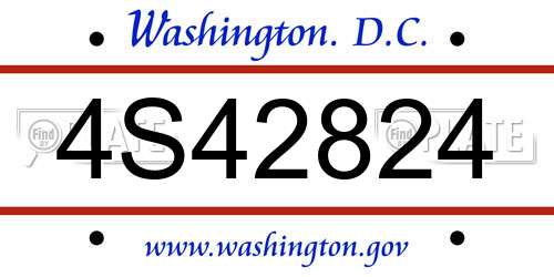 4S42824 District Of Columbia License Plate