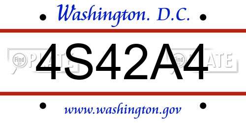 4S42A4 District Of Columbia License Plate