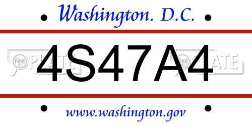 4S47A4 District Of Columbia License Plate