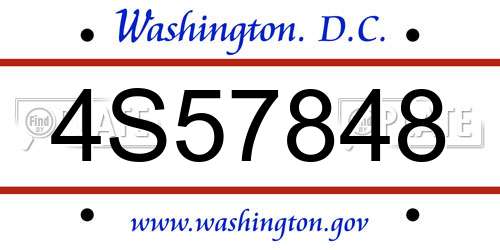 4S57848 District Of Columbia License Plate