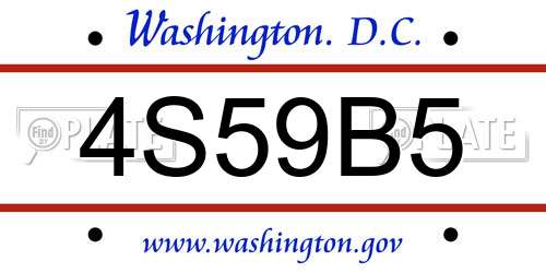 4S59B5 District Of Columbia License Plate