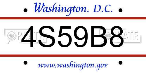 4S59B8 District Of Columbia License Plate