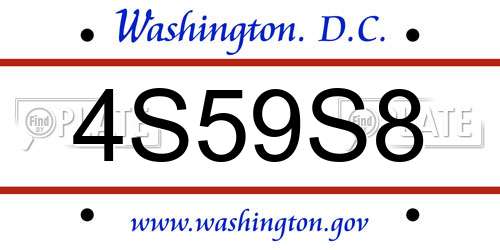 4S59S8 District Of Columbia License Plate