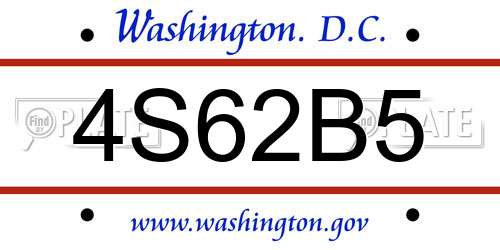 4S62B5 District Of Columbia License Plate