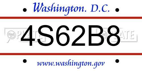 4S62B8 District Of Columbia License Plate