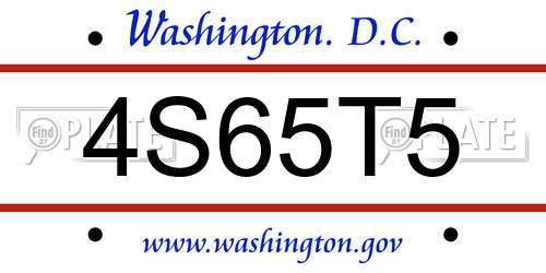 4S65T5 District Of Columbia License Plate