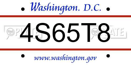 4S65T8 District Of Columbia License Plate
