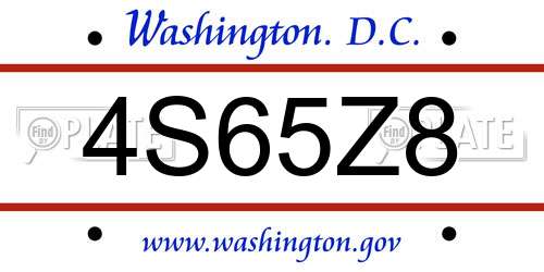 4S65Z8 District Of Columbia License Plate