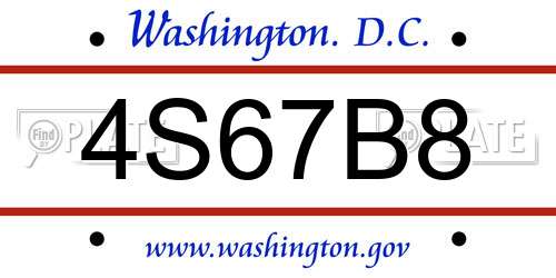 4S67B8 District Of Columbia License Plate