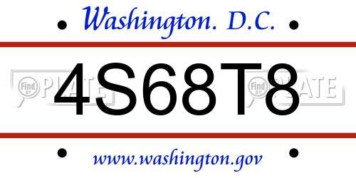 4S68T8 District Of Columbia License Plate